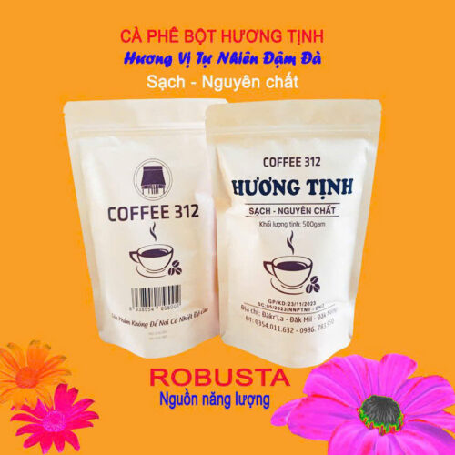 CÀ PHÊ BỘT HƯƠNG TỊNH HƯƠNG VỊ TỰ NHIÊN ĐẬM ĐÀ SẠCH-NGUYÊN CHẤT