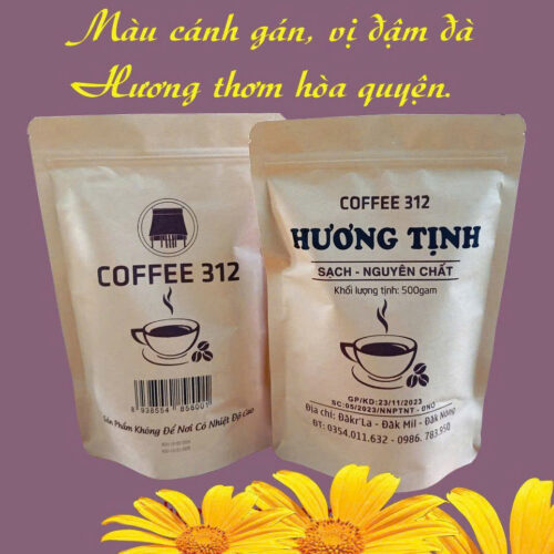 CÀ PHÊ 312 HƯƠNG TỊNH MÀU CÁNH GÁN, VỊ ĐẬM ĐÀ, HƯƠNG THƠM HÒA QUYỆN
