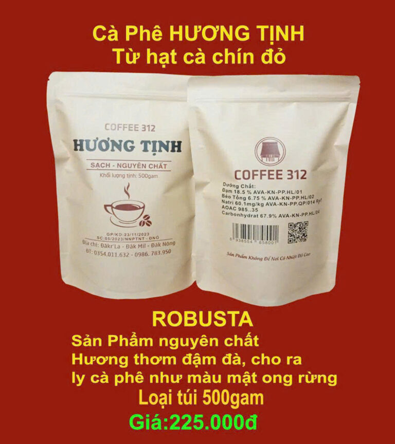 CÀ PHÊ HƯƠNG TỊNH TỪ HẠT CÀ PHÊ CHÍN ĐỎ