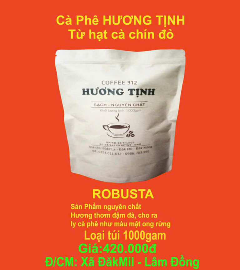 CÀ PHÊ HƯƠNG TỊNH TỪ HẠT CÀ PHÊ CHÍN ĐỎ